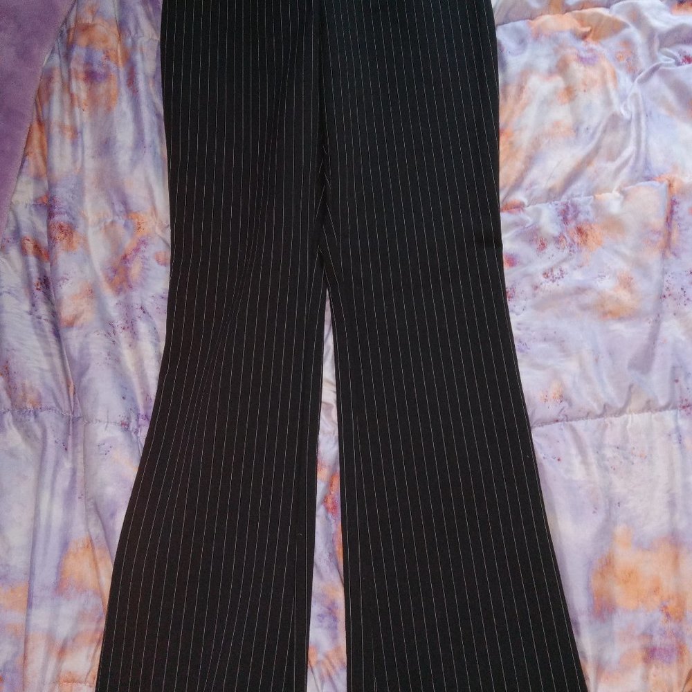 black pants with white stripes
